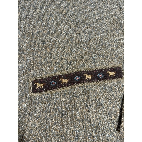 Woolrich Pullover 1/4 Zip Sweater Long Sleeve Brown Women's M Pony Vintage Cozy - Picture 3 of 11